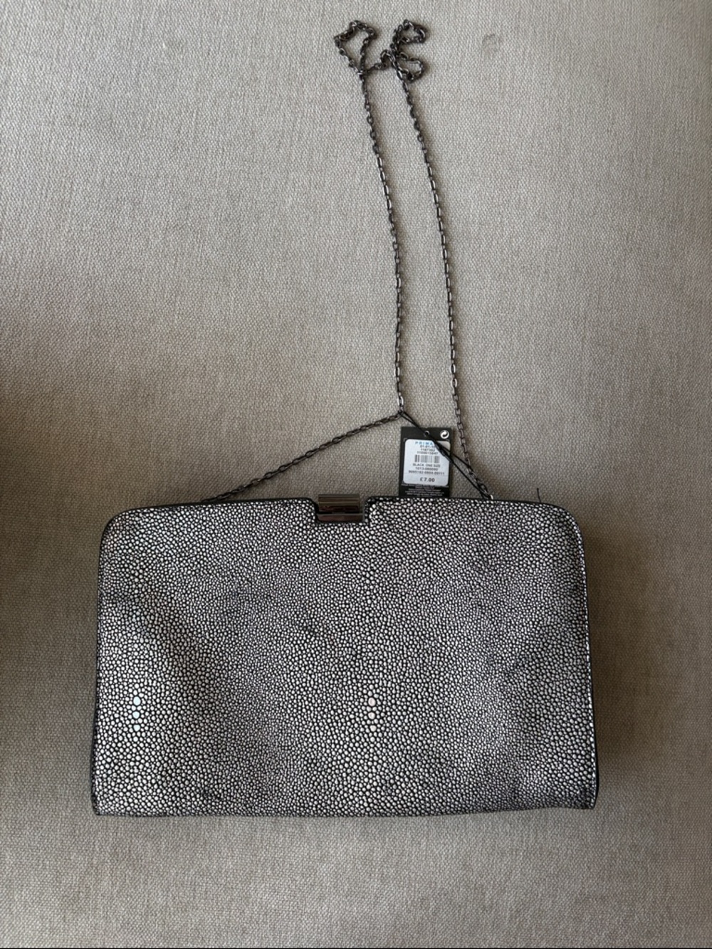 Primark Silver Pebble-Textured Clutch